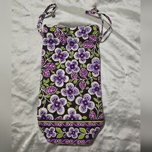 Vera Bradley Retired Plum Petals  Print Cheers To You Drawstring Wine Bag